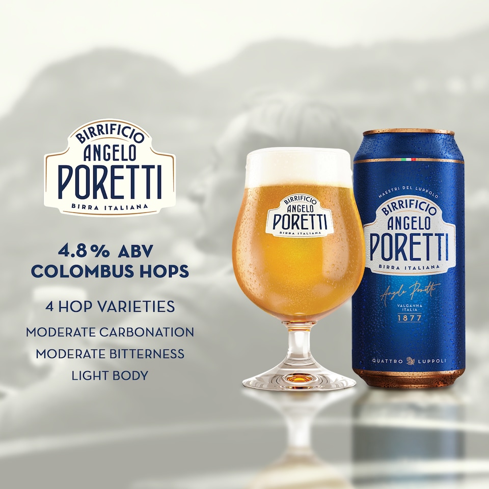image 1 of Angelo Poretti Premium Italian Lager Beer 4x440ml Can