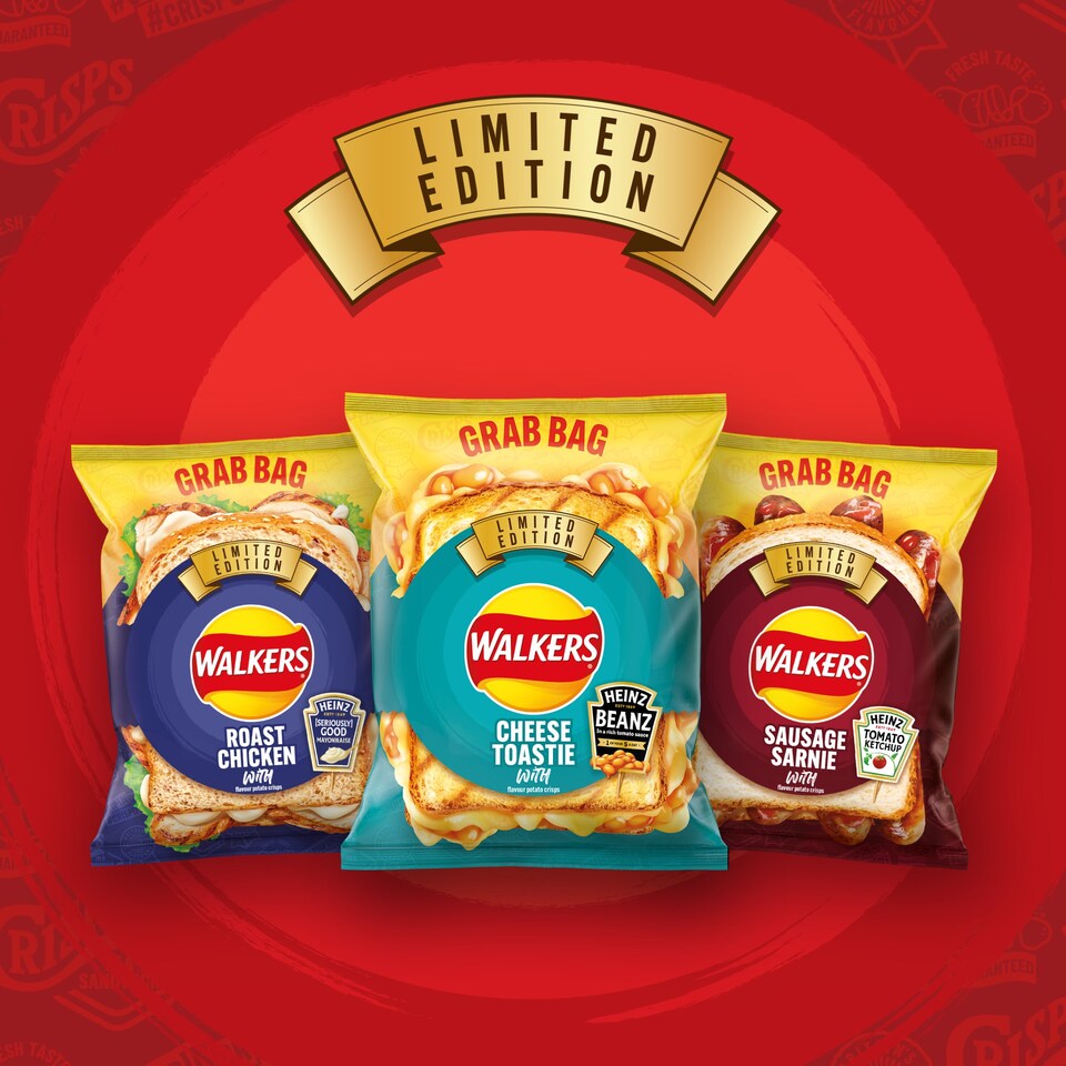 image 1 of Walkers Heinz Cheesey Baked Beans Grab Bag Crisps 45g