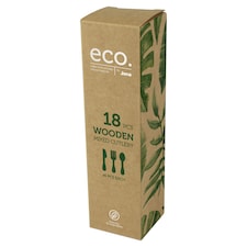 Eco Wooden Mixed Cutlery 18 Pack