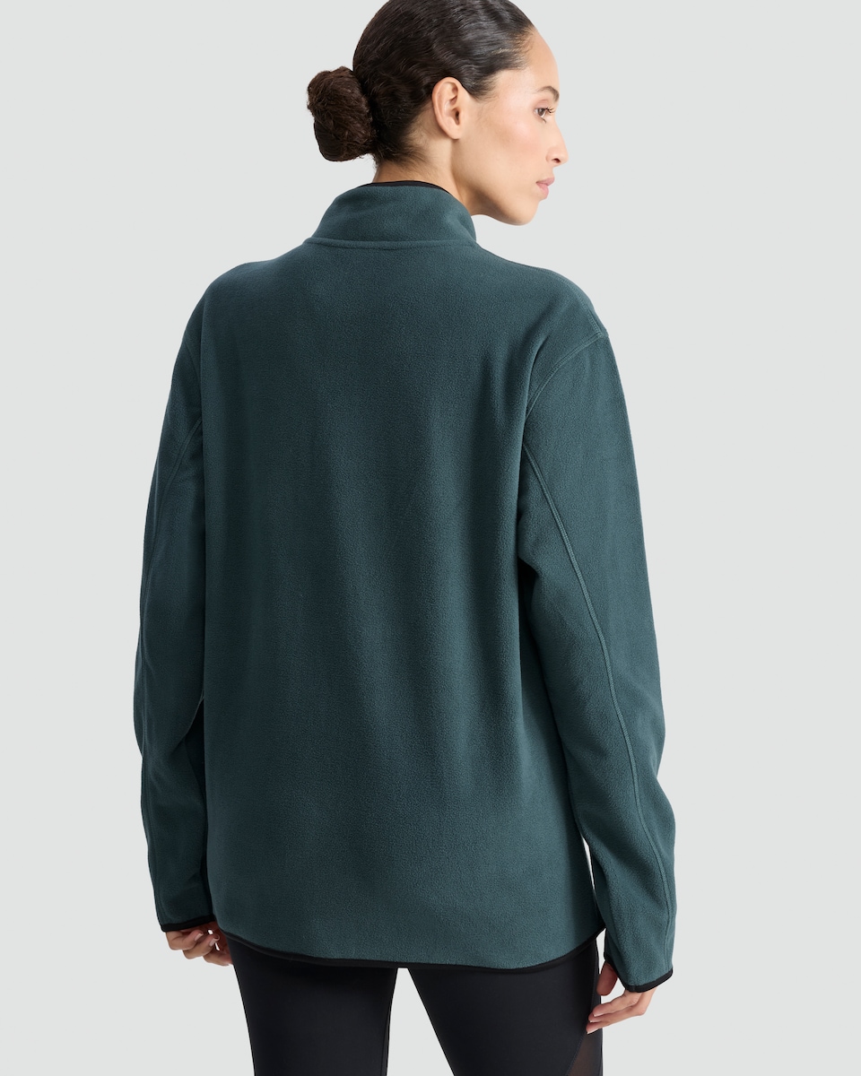 image 1 of F&F Fleece Zip Up Pocket Detail Jacket in Green
