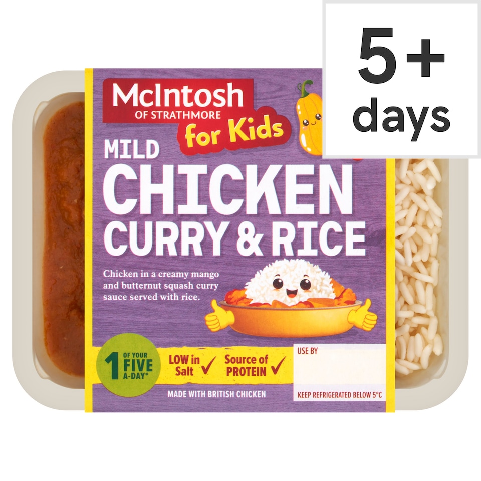 McIntosh of Strathmore For Kids Mild Chicken Curry & Rice 235g