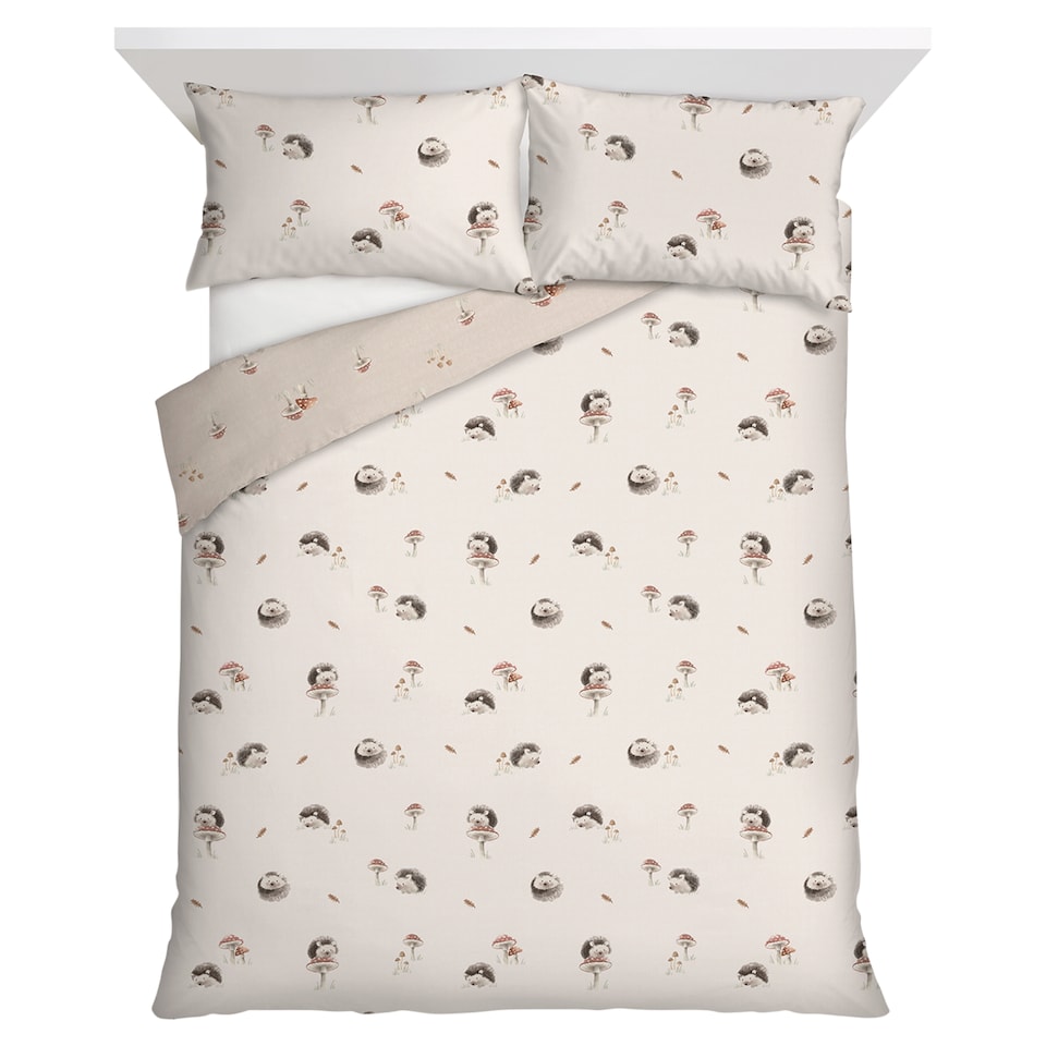 F&F Home Bedding Brushed Hedgehog Duvet Set Double