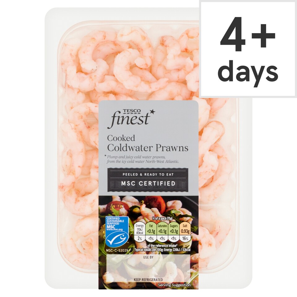 Tesco Finest Cooked & Peeled Coldwater Prawns 150g