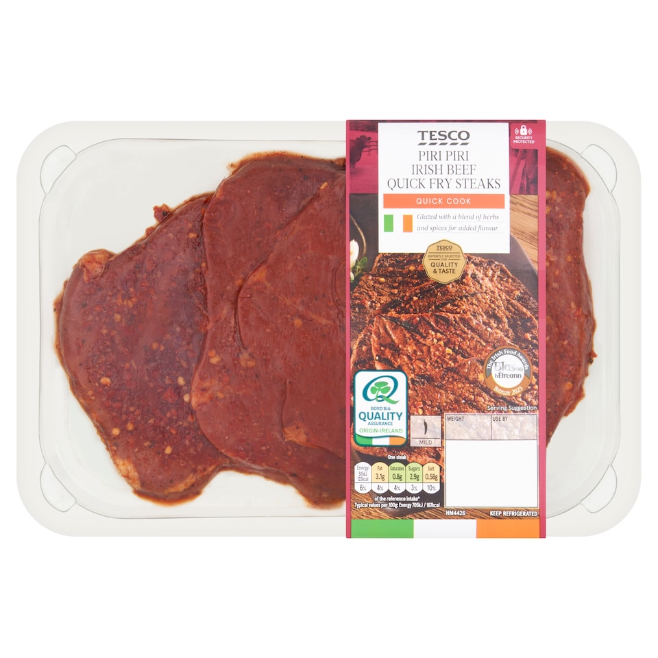 Tesco Piri Piri Irish Beef Quick Fry Steaks 360g