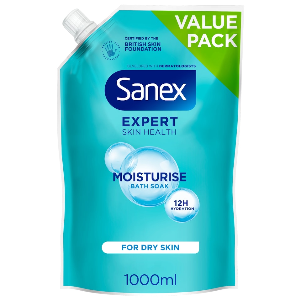 image 1 of Sanex Expert Moisturising Bath Soak Refill 1L