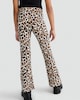 image 3 of F&F Girls Cotton Rich Leopard Print Flared Leggings in Multi Brown