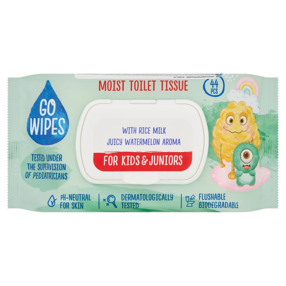image 1 of Go Wipes Kids & Juniors Wet Toilet Paper 44 pcs