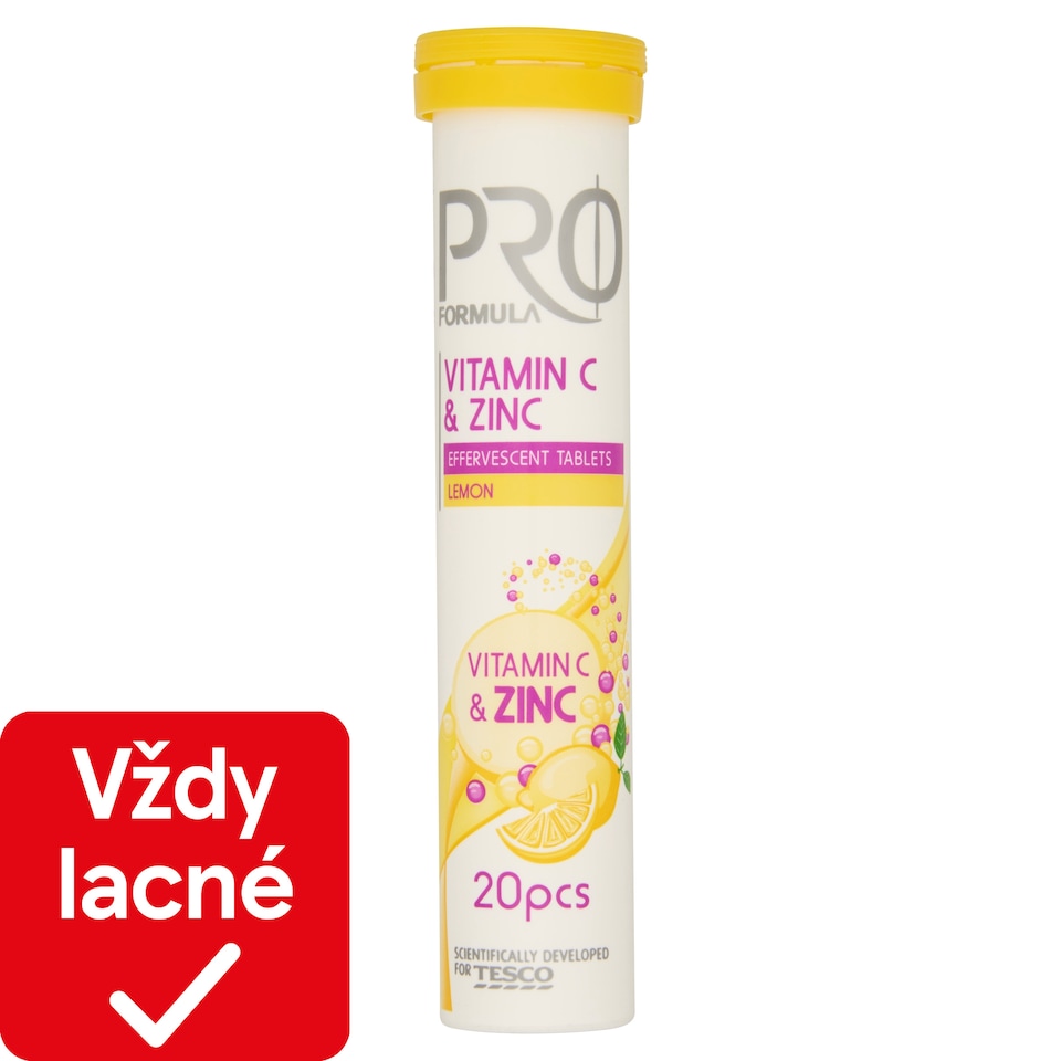 Tesco Pro Formula Vitamin C & Zinc Effervescent Tablets Lemon 20 pcs 80 g