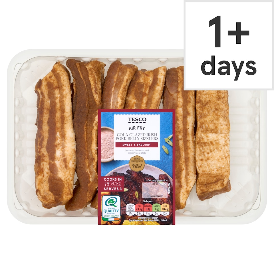 Tesco Cola Glazed Irish Pork Belly Sizzlers 480g