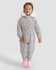 image 1 of F&F Girls Leopard Print Faux Fur Hooded Waterproof Snowsuit in Multi Brown