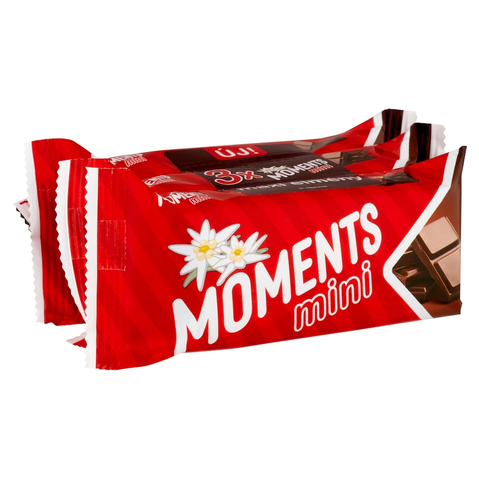 Moments Mini kakaós bevonómasszába mártott kakaós-csokoládés krémmel töltött ostyaszelet 3 x 27 g
