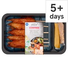 Tesco Finest Irish Corn Fed BBQ Chicken Breast Kebabs 380g.