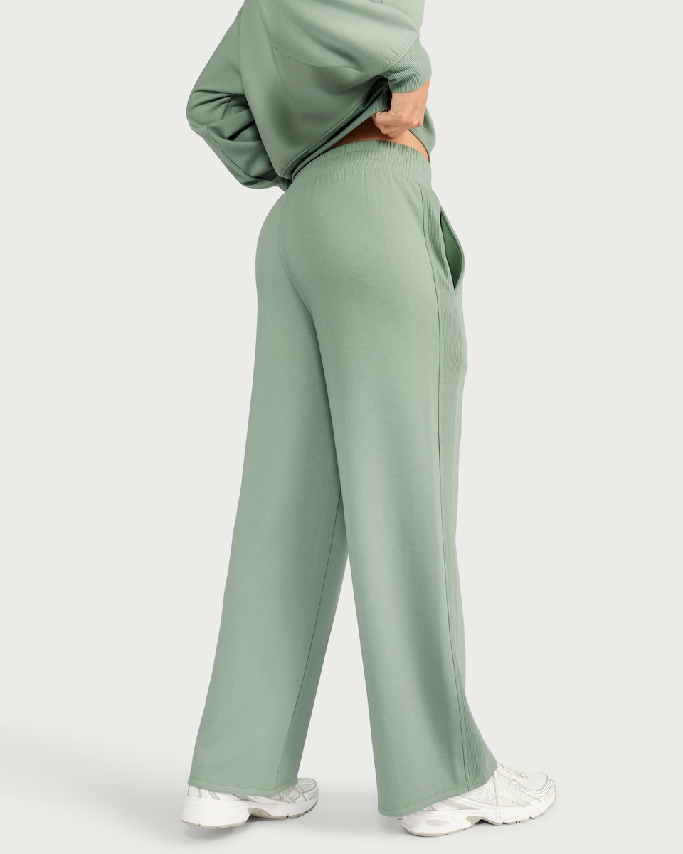 image 1 of F&F Active AFTERCLASS Wide Leg Joggers in Green