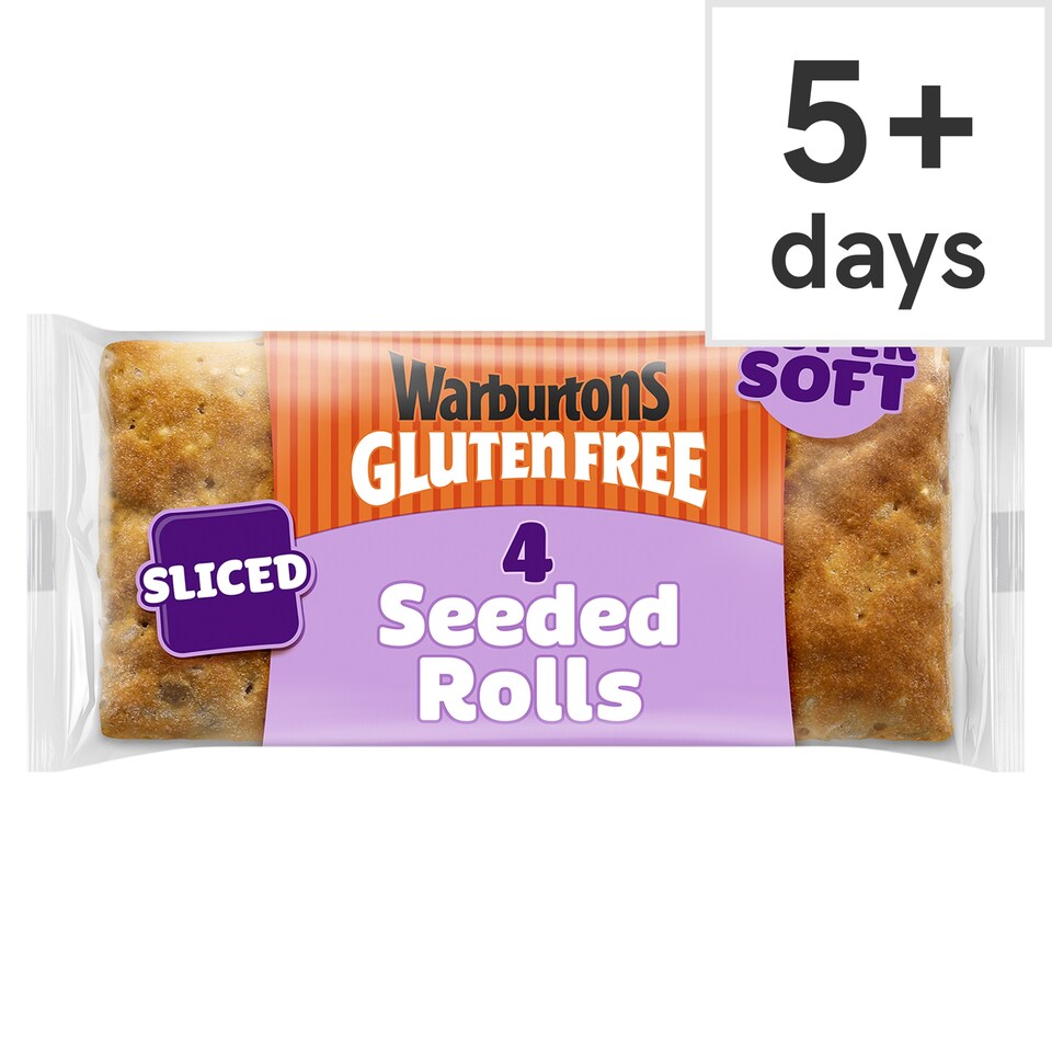 Warburtons Gluten Free Super Soft Seeded Sliced Rolls 4 Pack