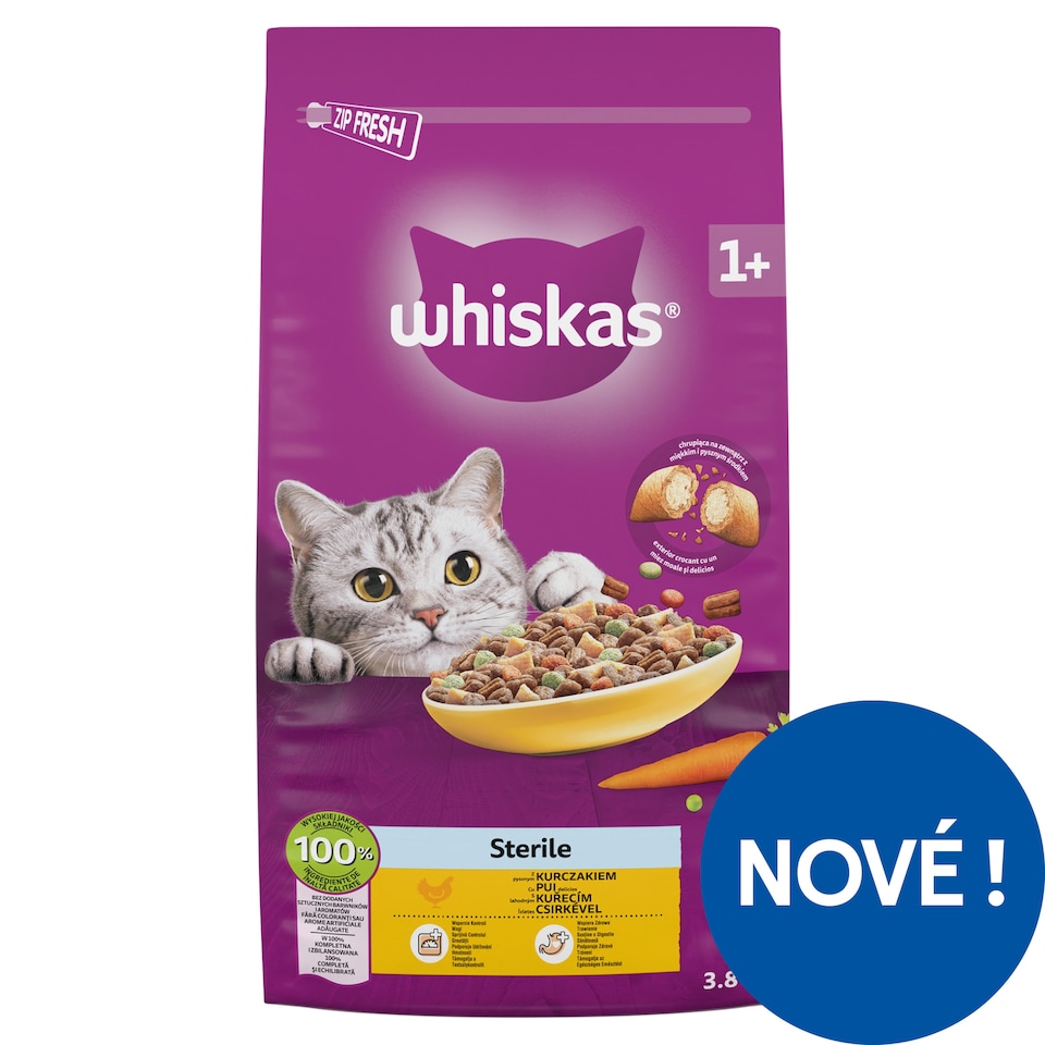 Whiskas Sterile with Delicious Chicken 3.8kg