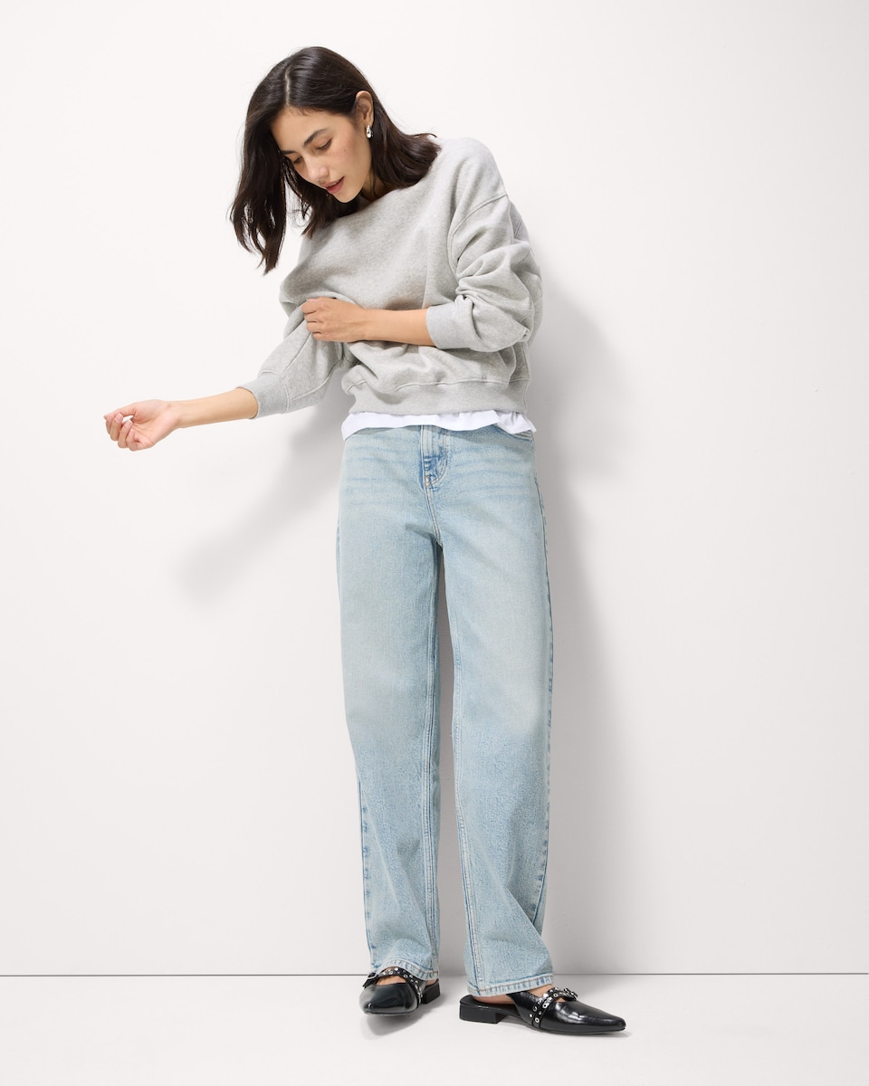 image 1 of F&F Cotton Rich Crew Neck Sweatshirt in Grey