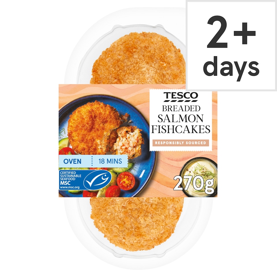 Tesco Breaded Salmon Fishcakes 270G