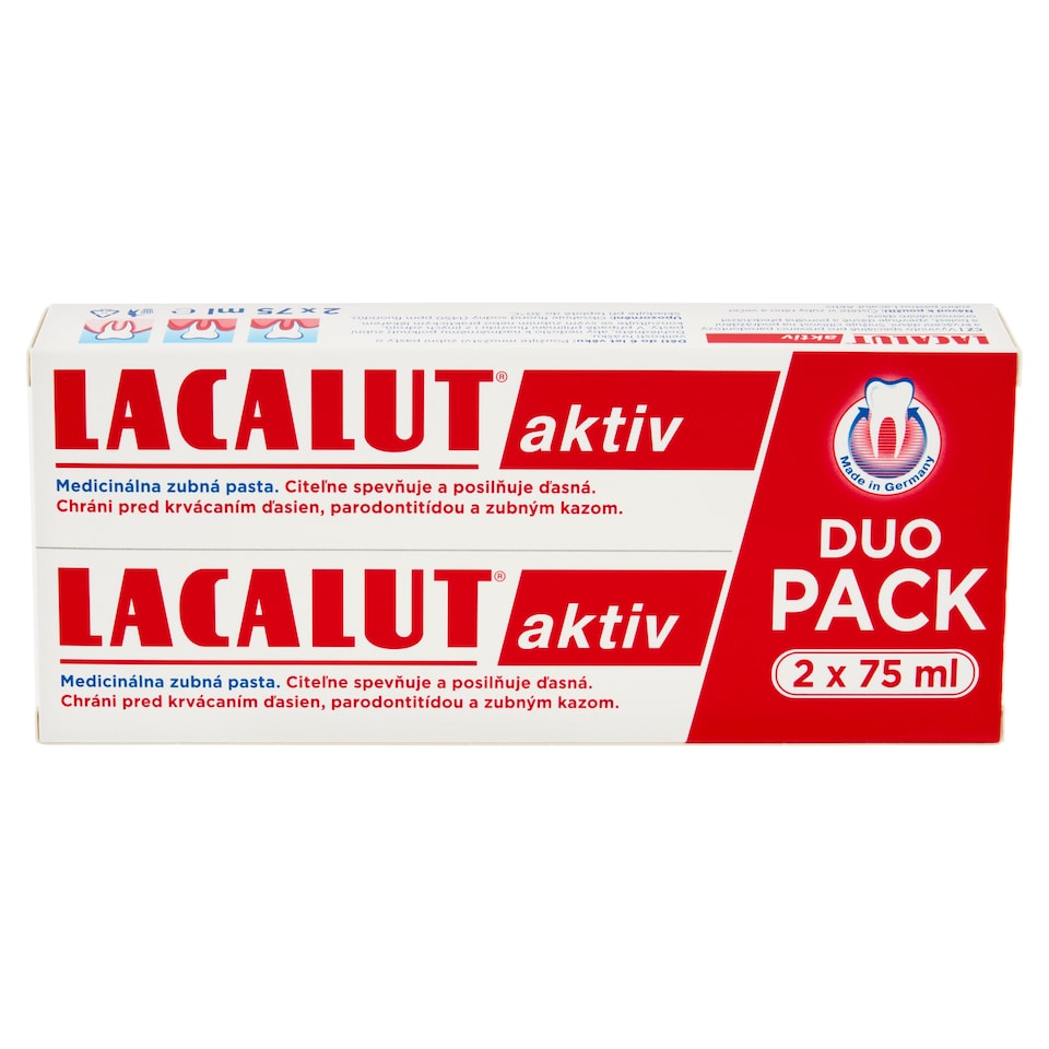 obrázok 1 z Lacalut Aktiv Duo Pack medicinálna zubná pasta 2 x 75 ml