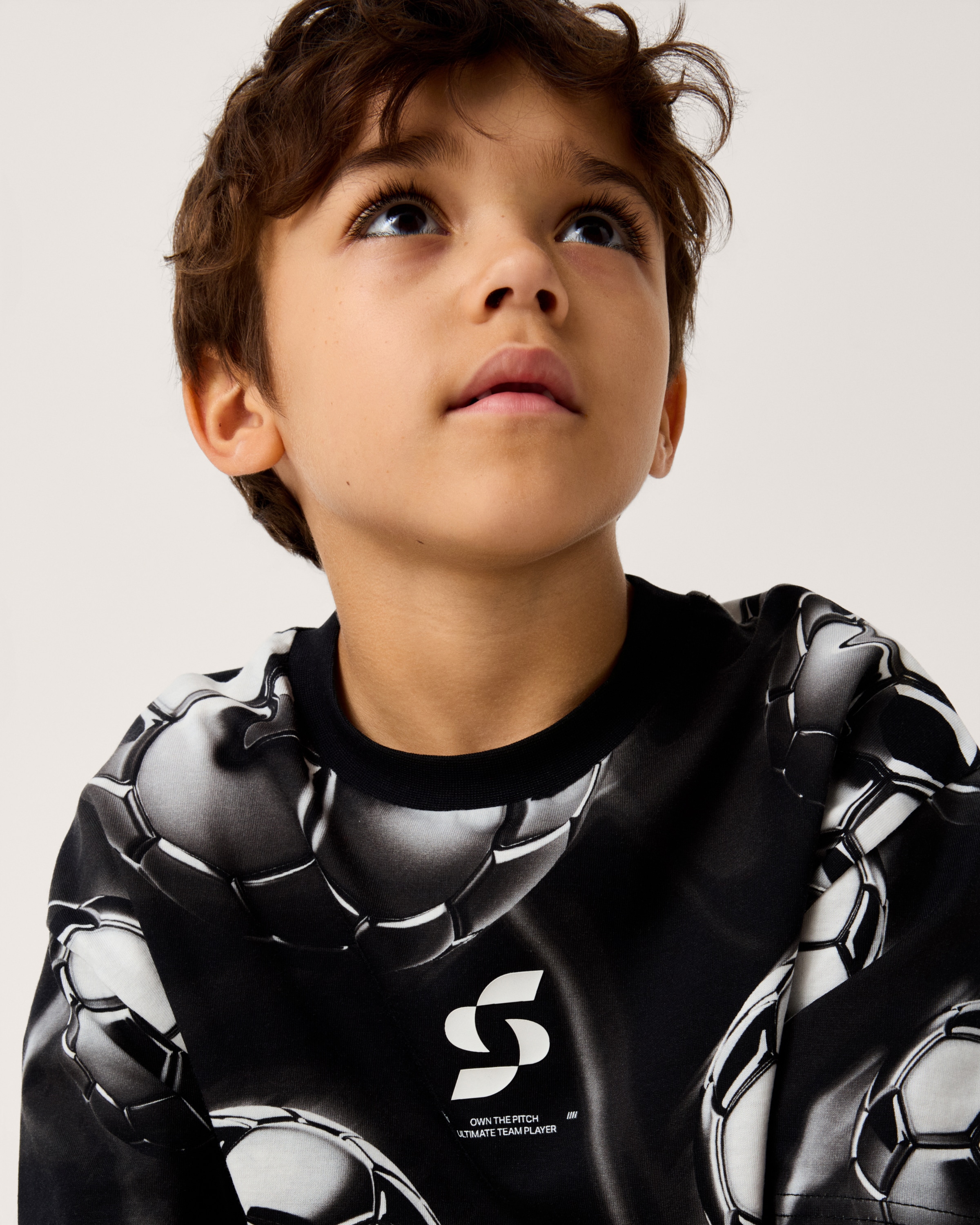 F&F Boys Pure Cotton Football T-Shirt in Black