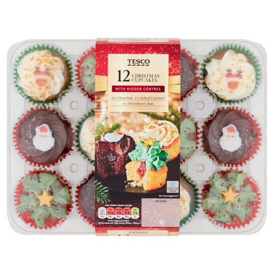 Tesco 12 Christmas Cupcake Platter Tesco Groceries