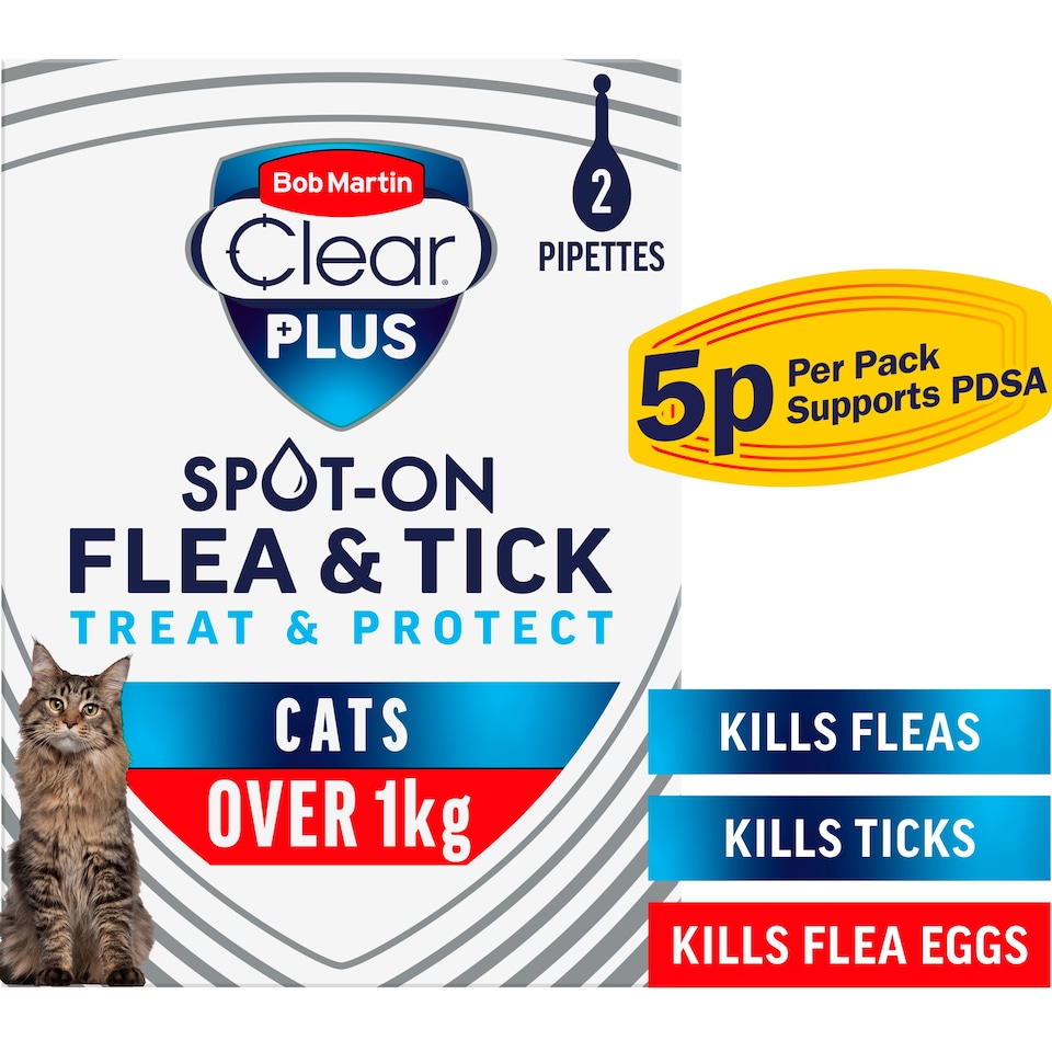 image 1 of Bob Martin Clear Plus Cat Flea & Tick 2 Tube