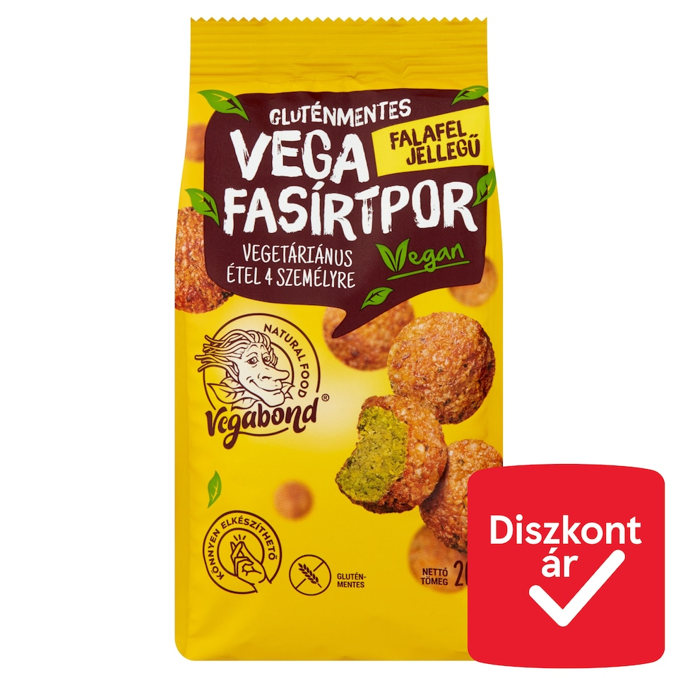 Vegabond falafel jellegű gluténmentes vega fasírtpor 200 g  1. kép