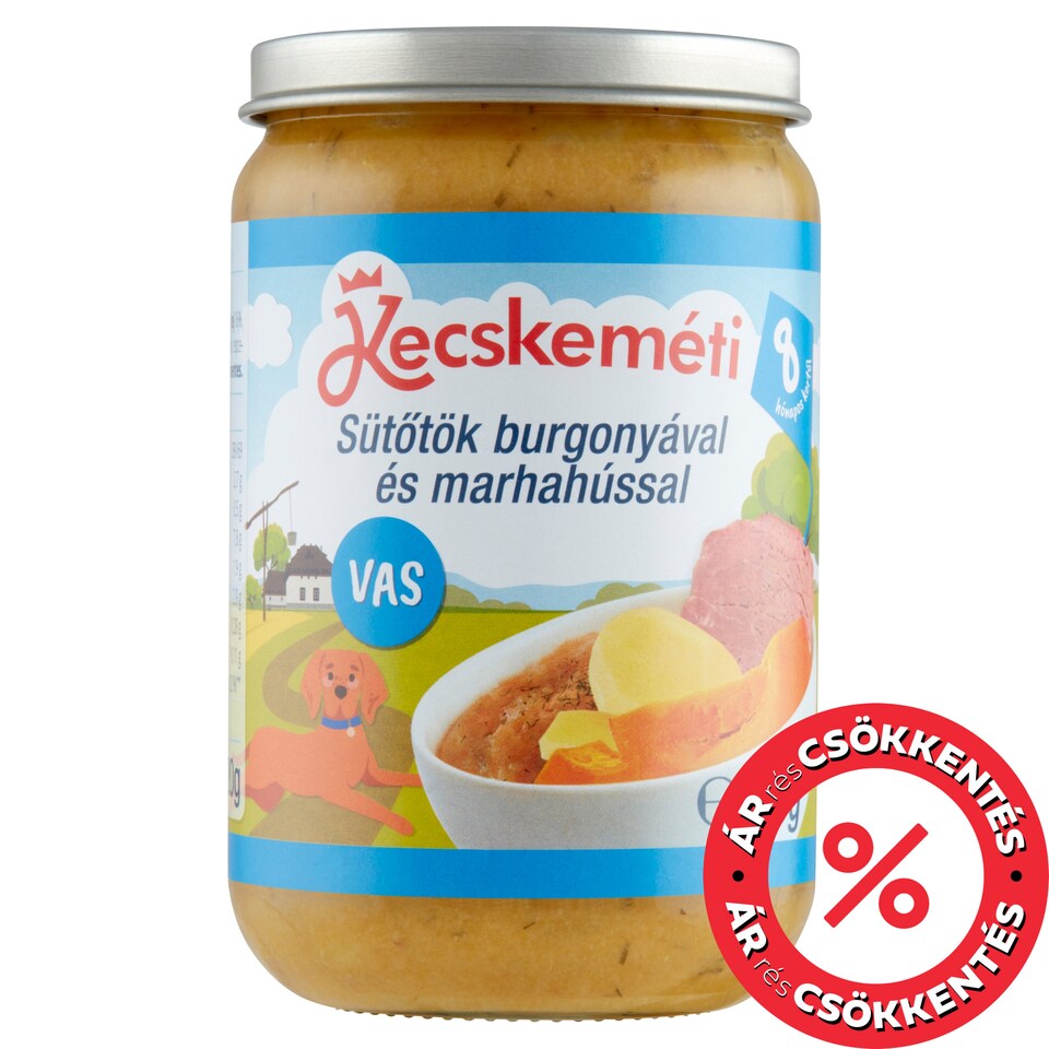 Kecskeméti sütőtök burgonyával és marhahússal bébiétel 8 hónapos kortól 220 g