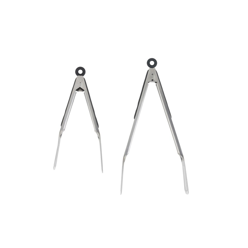 image 1 of Bakers Secret Black Stainless Steel Tongs 2 Pack