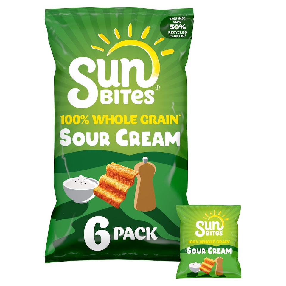 image 1 of Walkers Sunbites Sour Cream & Black Pepper Multipack Crisps 6x25g