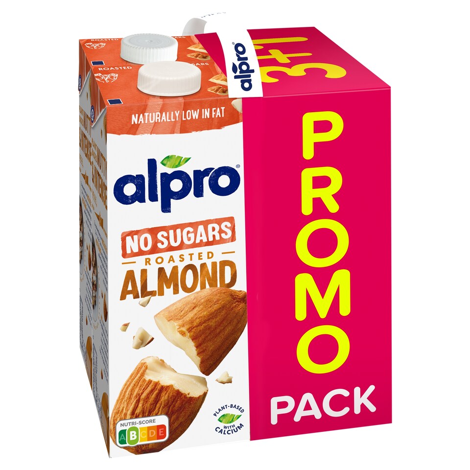 Alpro Low-Fat Sugar-Free Almond Drink with Added Calcium and Vitamins 4 x 1 l