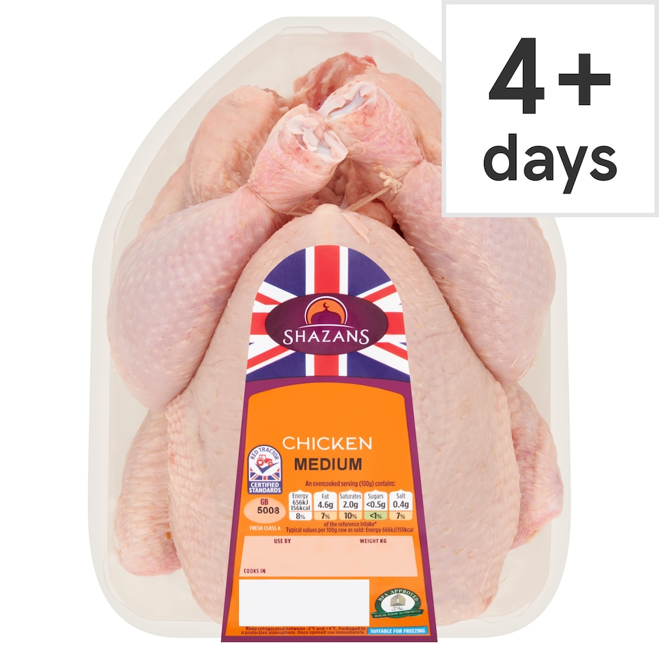Shazans Medium Whole Chicken 1.4-1.8kg