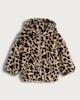 image 4 of F&F Girls Faux Fur Leopard Print Jacket in Multi Brown
