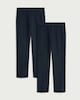 image 4 of F&F School Boys 2-Pack Slim Fit Trousers in Navy