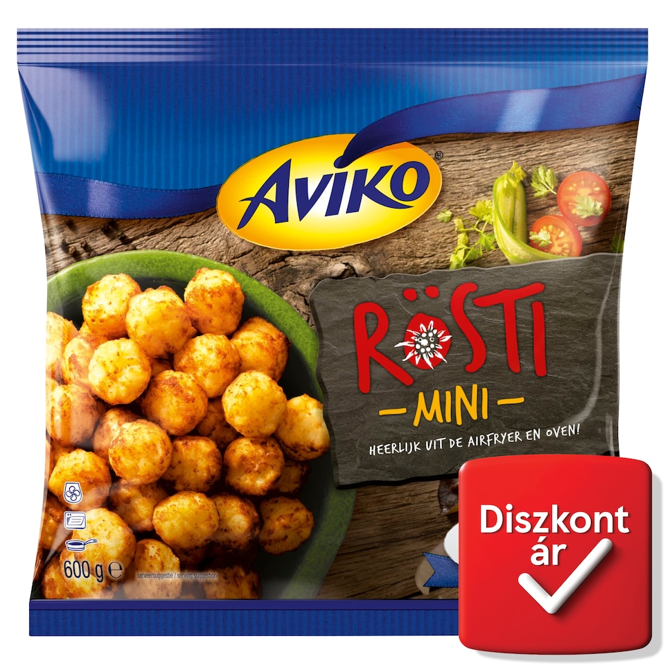 Aviko Rösti Mini elősütött és gyorsfagyasztott röszti falatkák 600 g