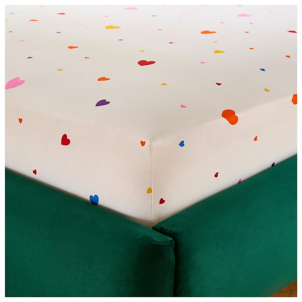 Silentnight Healthy Growth Rainbow Hearts Fitted Sheet Single