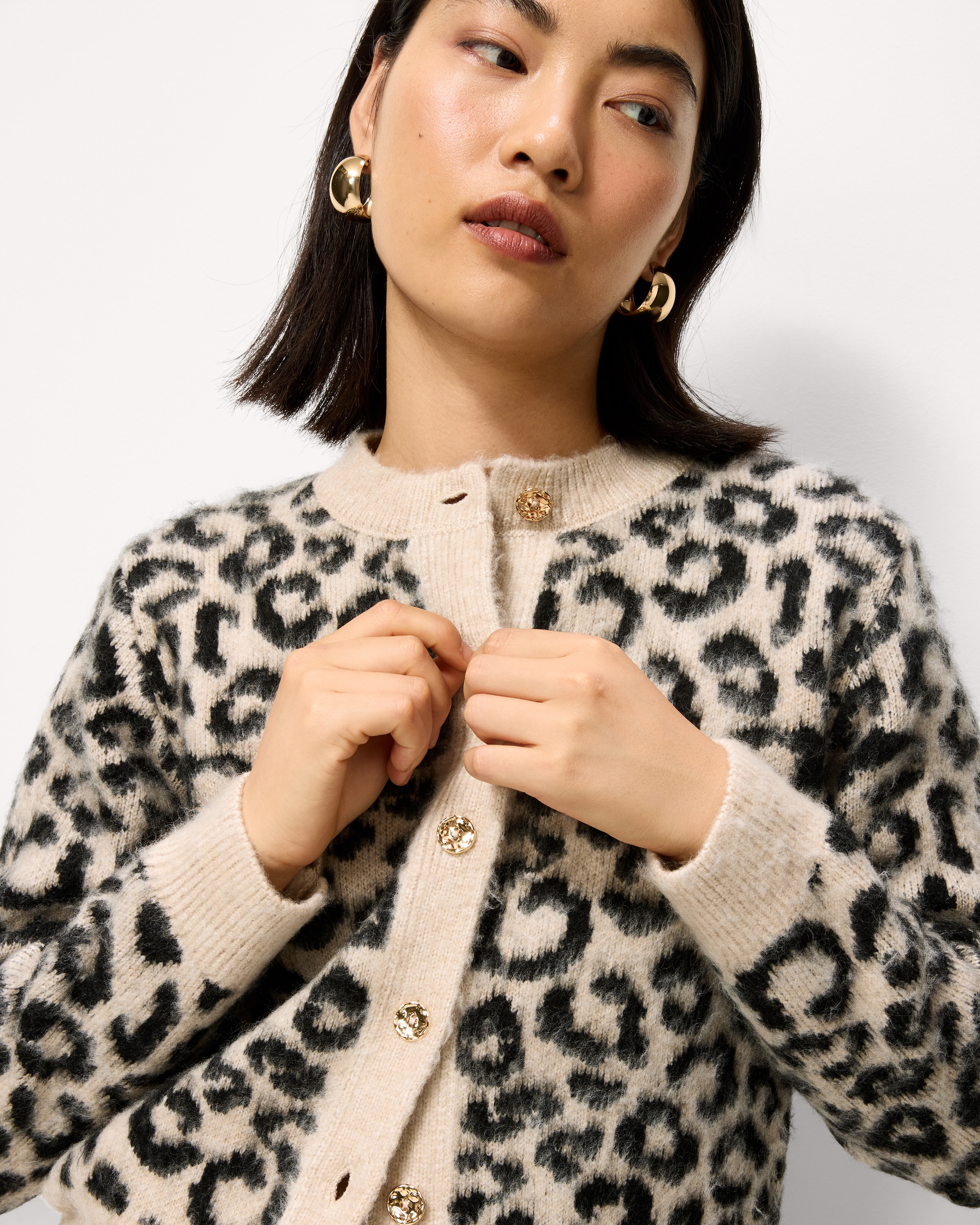 F&F Leopard Print Cardigan in Multi Brown