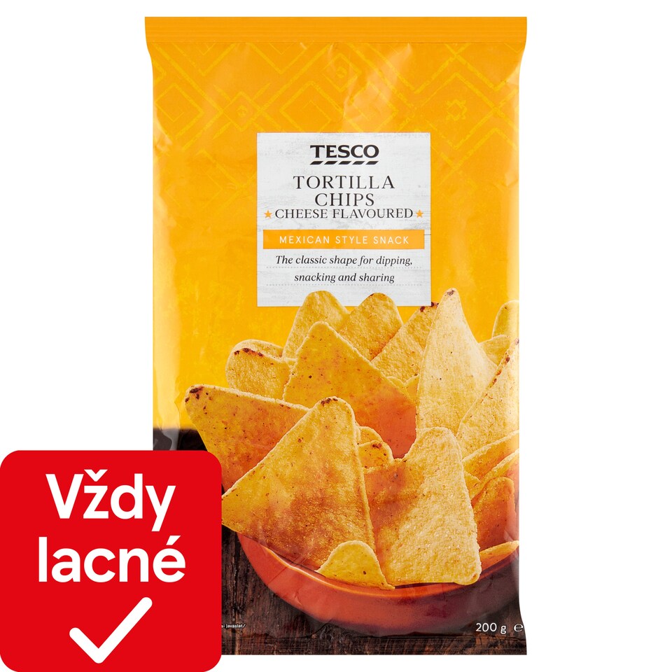 Tesco Kukuričné lupienky s príchuťou syra 200 g