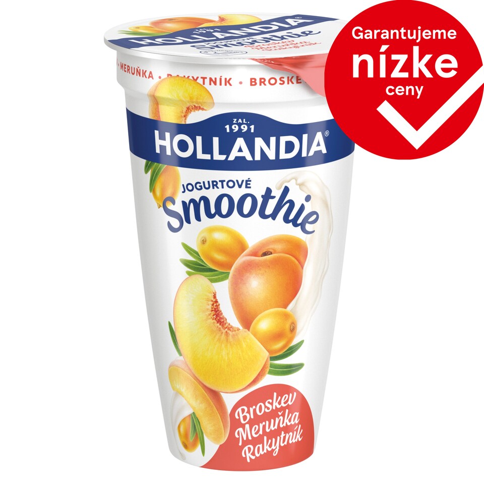 Hollandia Jogurtové smoothie broskyňa, marhuľa, rakytník s kultúrou BiFi 230 ml