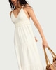 image 1 of F&F Pure Cotton Tiered Beach Dress in Cream