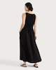 image 2 of F&F Shirred Sleeveless Midi Dress in Black