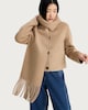 image 1 of The F&F Edit Fringed Scarf Coat with Wool in Med Nude