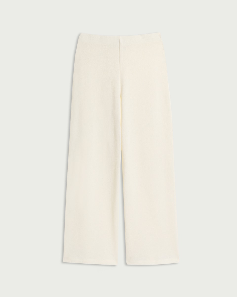image 1 of F&F Textured Wide Leg Co-ord Trousers in Cream