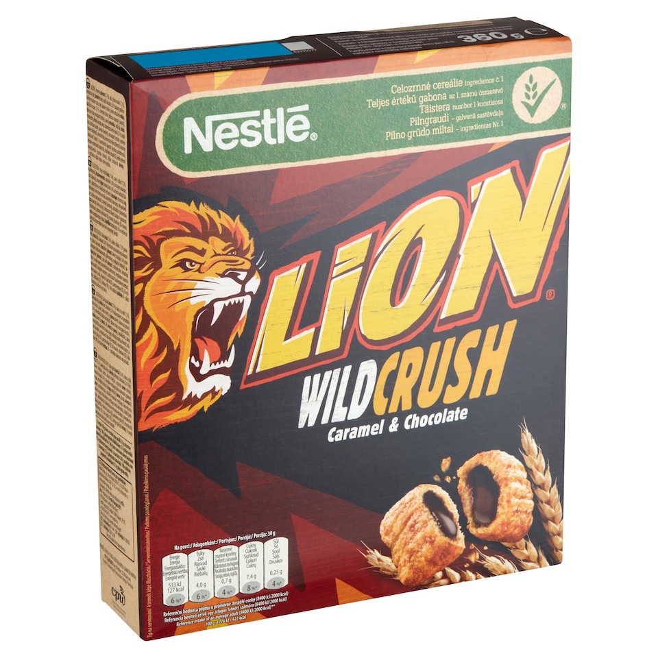 Nestlé Lion Wild Crush Crunchy Cereal with Caramel and Chocolate Cream 360 g