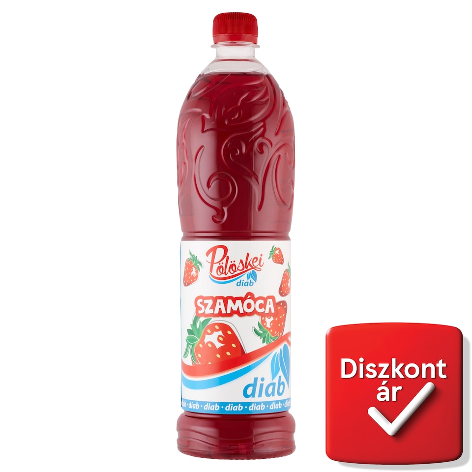 Pölöskei Diab szamóca ízű szörp édesítőszerekkel 1 l