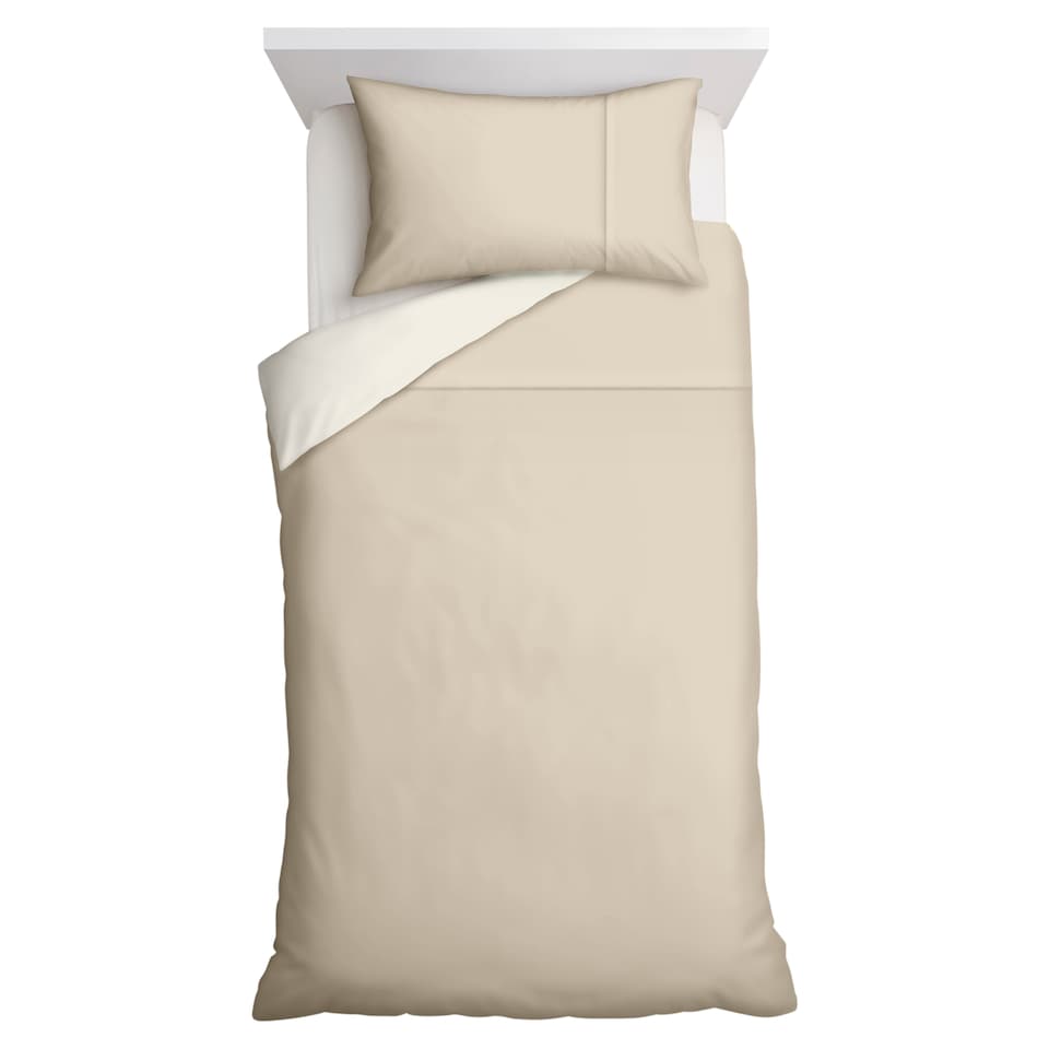 F&F Home Supersoft Neutral Reversible Duvet Set Single