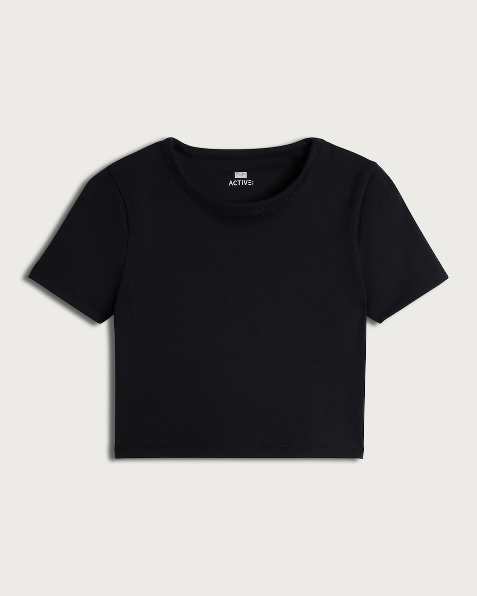 F&F Active Girls ULTRAMOVE Cropped T-Shirt in Black