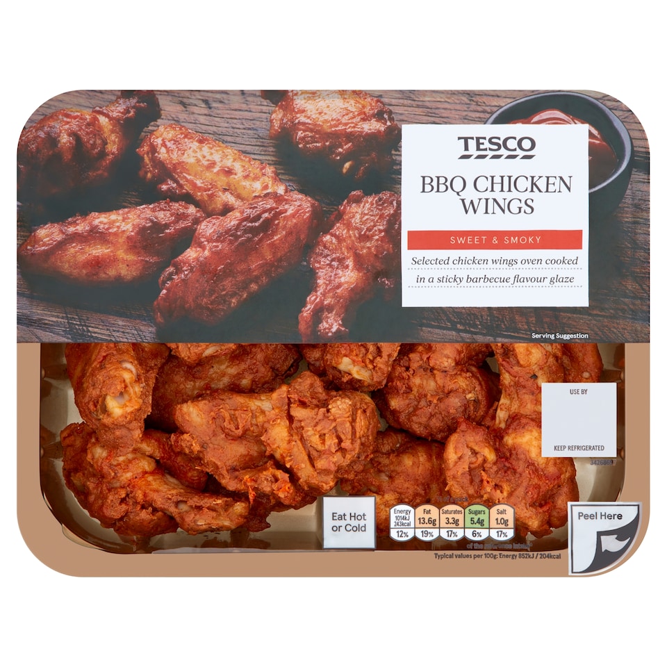 Tesco Ready To Eat Bbq Roast Chicken Wings 525G
