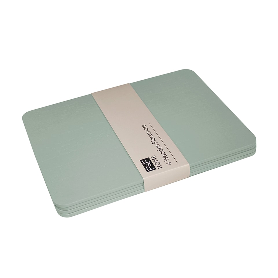 image 1 of F&F Home Sage Green Wooden Placemat 4 Pack