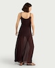 image 3 of The F&F Edit Mesh Bead Detail Strappy Midi Dress in Chocolate