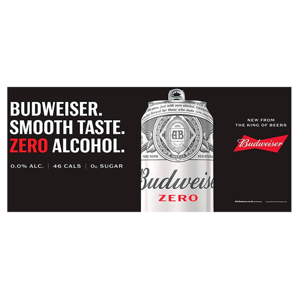 image 1 of Budweiser Zero Alcohol Free Beer 4 X 330Ml